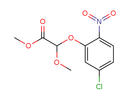 Molecular Structure of 55544-93-9 ((5-Chloro-2-nitro-phenoxy)-methoxy-acetic acid methyl ester)