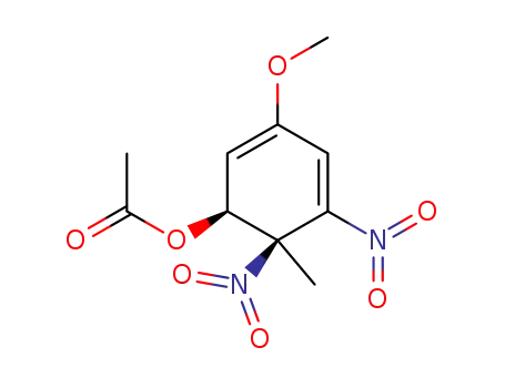2,4-Cyclohexadien-1-ol, 3-methoxy-6-methyl-5,6-dinitro-, acetate
(ester), cis-