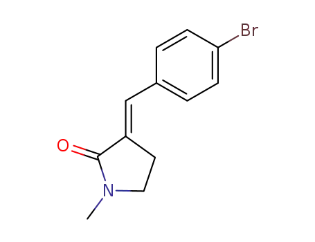 Molecular Structure of 91040-21-0 (2-Pyrrolidinone, 3-[(4-bromophenyl)methylene]-1-methyl-, (E)-)