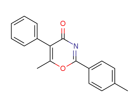 Molecular Structure of 90062-26-3 (4H-1,3-Oxazin-4-one, 6-methyl-2-(4-methylphenyl)-5-phenyl-)