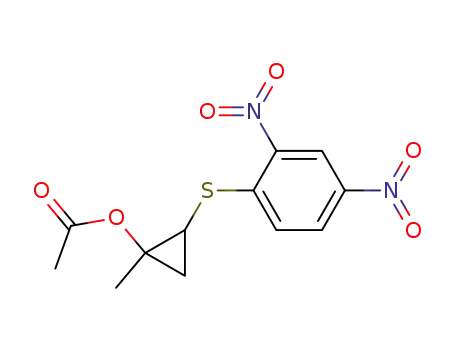 Molecular Structure of 103538-82-5 (Acetic acid 2-(2,4-dinitro-phenylsulfanyl)-1-methyl-cyclopropyl ester)