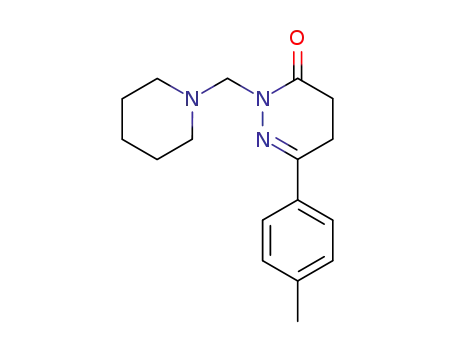 Molecular Structure of 58112-75-7 (3(2H)-Pyridazinone,4,5-dihydro-6-(4-methylphenyl)-2-(1-piperidinylmethyl)-)