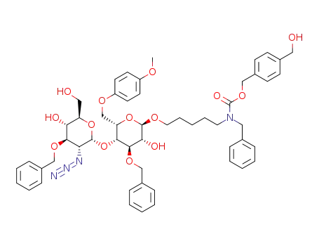 N-benzyl-N-[5-((4-O-(2-azido-3-O-benzyl-2-deoxy-α-D-glucopyranosyl)-3-O-benzyl-6-O-(p-methoxyphenyl)-α-L-idopyranosyl)oxy)pentyl]carbamate