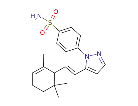 Molecular Structure of 1208251-63-1 (4-{5-[2-(2,6,6-trimethylcyclohex-2-en-1-yl)ethenyl]-1H-pyrazol-1-yl}benzenesulfonamide)