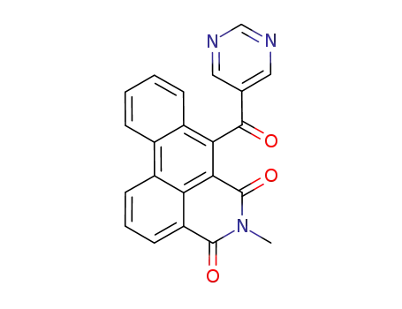 Molecular Structure of 1221793-89-0 (5-methyl-7-(pyrimidine-5-carbonyl)-5,6-dihydro-4H-dibenz[de,g]isoquinoline-4,6(5H)-dione)