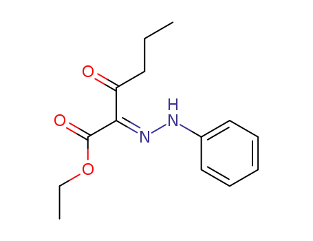 Molecular Structure of 142762-00-3 (Hexanoic acid, 3-oxo-2-(phenylhydrazono)-, ethyl ester)