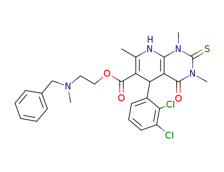 5-(2,3-Dichloro-phenyl)-1,3,7-trimethyl-4-oxo-2-thioxo-1,2,3,4,5,8-hexahydro-pyrido[2,3-d]pyrimidine-6-carboxylic acid 2-(benzyl-methyl-amino)-ethyl ester