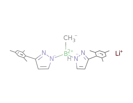 Molecular Structure of 1240515-59-6 (Li[MeB(3-mesityl-pz)2H])