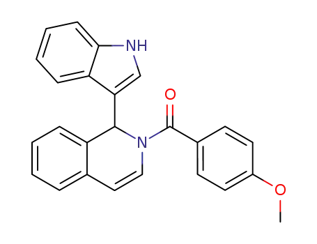 Molecular Structure of 81810-80-2 (Isoquinoline, 1,2-dihydro-1-(1H-indol-3-yl)-2-(4-methoxybenzoyl)-)