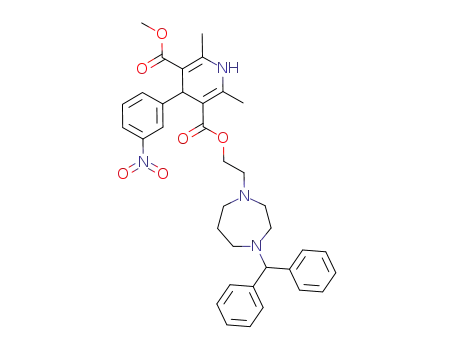 3,5-Pyridinedicarboxylic acid,
1,4-dihydro-2,6-dimethyl-4-(3-nitrophenyl)-,
2-[4-(diphenylmethyl)hexahydro-1H-1,4-diazepin-1-yl]ethyl methyl ester