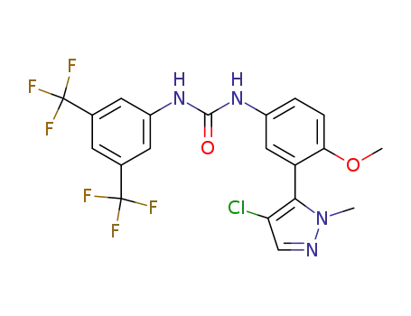 Urea,
N-[3,5-bis(trifluoromethyl)phenyl]-N'-[3-(4-chloro-1-methyl-1H-pyrazol-5-
yl)-4-methoxyphenyl]-