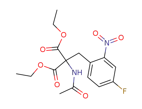 Molecular Structure of 82420-37-9 (Ethyl 2-Acetamido-2-(4'-fluoro-2'-nitrobenzyl)malonate)