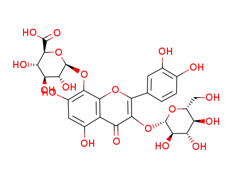 (2S,3S,4S,5R,6S)-6-[2-(3,4-dihydroxyphenyl)-5,7-dihydroxy-4-oxo-3-[(2S,3R,4S,5S,6R)-3,4,5-trihydroxy-6-(hydroxymethyl)oxan-2-yl]oxychromen-8-yl]oxy-3,4,5-trihydroxyoxane-2-carboxylic acid