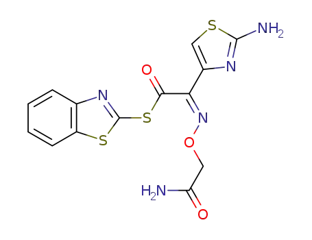 4-Thiazoleethanethioic acid, 2-amino-a-[(2-amino-2-oxoethoxy)imino]-,
S-2-benzothiazolyl ester, (Z)-