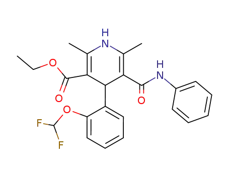 Molecular Structure of 110544-73-5 (ethyl 4-[2-(difluoromethoxy)phenyl]-2,6-dimethyl-5-(phenylcarbamoyl)-1,4-dihydropyridine-3-carboxylate)