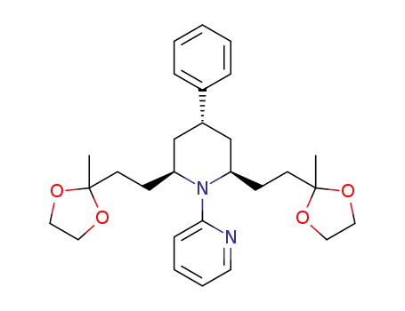 trans/trans-2-{2,6-bis[2-(2-methyl-1,3-dioxolan-2-yl)ethyl]-4-phenylpiperidin-1-yl}pyridine