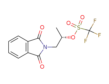 Molecular Structure of 112424-28-9 (Methanesulfonic acid, trifluoro-,
2-(1,3-dihydro-1,3-dioxo-2H-isoindol-2-yl)-1-methylethyl ester, (S)-)