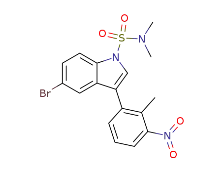 Molecular Structure of 89346-36-1 (1H-Indole-1-sulfonamide,
5-bromo-N,N-dimethyl-3-(2-methyl-3-nitrophenyl)-)