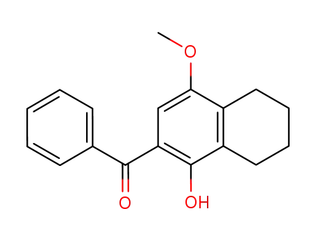 Molecular Structure of 88426-24-8 (Methanone,
phenyl(5,6,7,8-tetrahydro-1-hydroxy-4-methoxy-2-naphthalenyl)-)