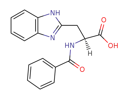 Molecular Structure of 107313-48-4 (α-benzamido-β-(2-benzimidazolyl)-L-(-)-propionic acid)