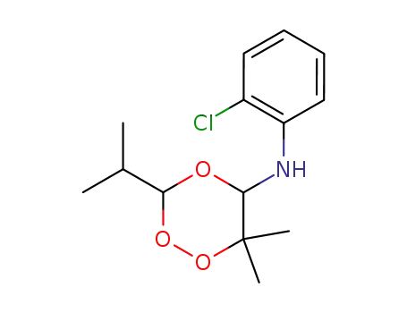 Molecular Structure of 89481-10-7 (1,2,4-Trioxan-5-amine,
N-(2-chlorophenyl)-6,6-dimethyl-3-(1-methylethyl)-, cis-)