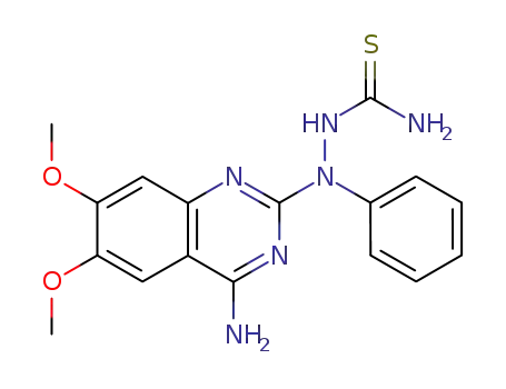 Molecular Structure of 134749-42-1 (6,7-dimethoxy-2-(1-phenyl-3-thiosemicarbazido)-4-aminoquinazoline)