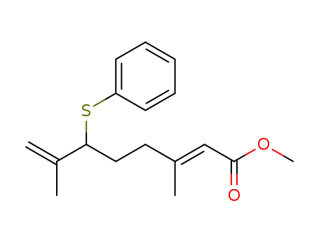 2,7-Octadienoic acid, 3,7-dimethyl-6-(phenylthio)-, methyl ester, (E)-