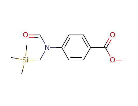 Molecular Structure of 160350-46-9 (4-(Formyl-trimethylsilanylmethyl-amino)-benzoic acid methyl ester)