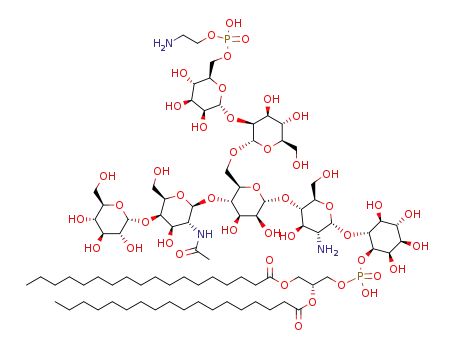 6-O-aminoethylphosphonato-α-D-mannopyranosyl-(1->2)-α-D-mannopyranosyl-(1->6)-4-O-(α-D-glucopyranosyl-(1->4)-2-deoxy-2-acetamido-β-D-galactopyranosyl)-α-D-mannopyranosyl-(1->4)-2-amino-2-deoxy-α-D-glucopyranosyl-(1->6)-1-O-(1,2-di-O-octadecanoyl-sn-glycerylphosphonato)-D-myo-inositol