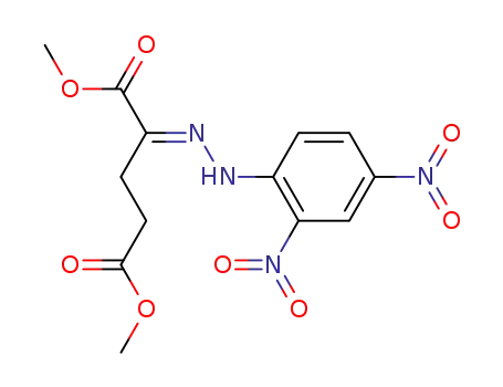 Molecular Structure of 143263-52-9 (Pentanedioic acid, 2-[(2,4-dinitrophenyl)hydrazono]-, dimethyl ester,
(E)-)