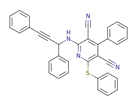 2-(1,3-diphenylprop-2-ynylamino)-4-phenyl-6-(phenylthio)pyridine-3,5-dicarbonitrile