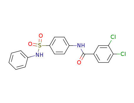 Molecular Structure of 89565-01-5 (Benzamide, 3,4-dichloro-N-[4-[(phenylamino)sulfonyl]phenyl]-)