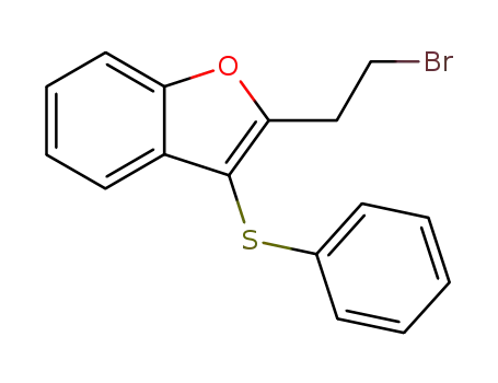 Molecular Structure of 113502-91-3 (Benzofuran, 2-(2-bromoethyl)-3-(phenylthio)-)