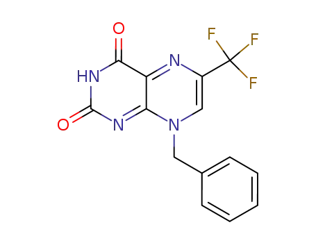 Molecular Structure of 115677-98-0 (8-benzyl-6-(trifluoromethyl)pteridine-2,4(3H,8H)-dione)