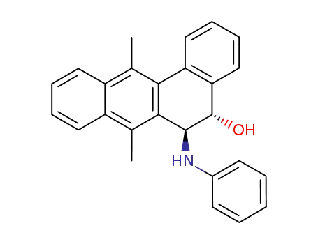 Benz[a]anthracen-5-ol, 5,6-dihydro-7,12-dimethyl-6-(phenylamino)-,
trans-