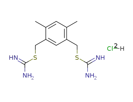 Molecular Structure of 63498-27-1 (2-(5-Carbamimidoylsulfanylmethyl-2,4-dimethyl-benzyl)-isothiourea; hydrochloride)
