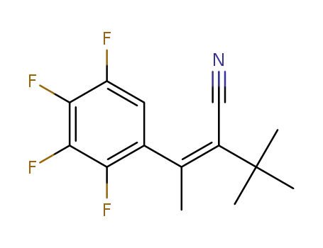 Molecular Structure of 1453501-11-5 ((Z)-3-(2,3,4,5-tetrafluorophenyl)-2-tert-butyl-but-2-enenitrile)