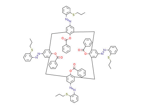 25,26,27,28-tetrabenzoyloxy-5,11,17,23-tetra(2-thiopropylphenylazo)calix[4]arene