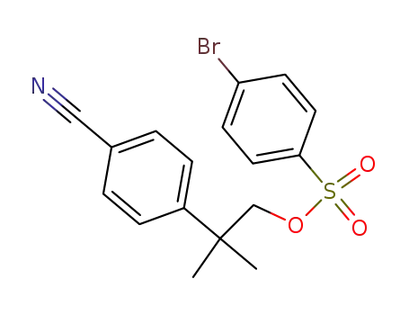 Molecular Structure of 18755-58-3 (Benzenesulfonic acid, 4-bromo-, 2-(4-cyanophenyl)-2-methylpropyl
ester)