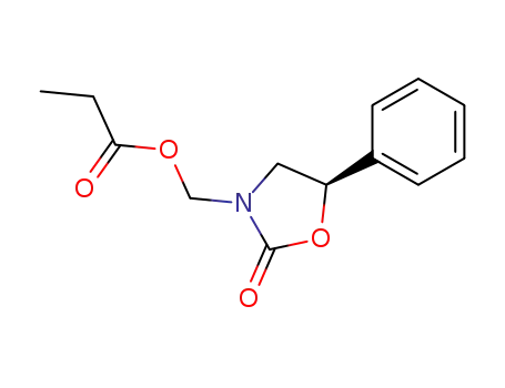 Molecular Structure of 174902-90-0 (Propionic acid (R)-2-oxo-5-phenyl-oxazolidin-3-ylmethyl ester)