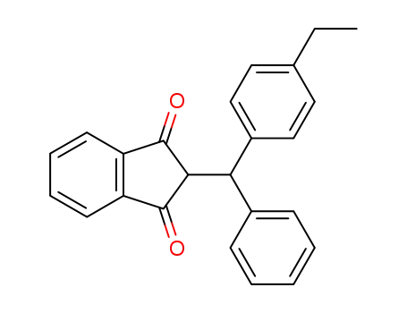 Molecular Structure of 60423-28-1 (1H-Indene-1,3(2H)-dione, 2-[(4-ethylphenyl)phenylmethyl]-)