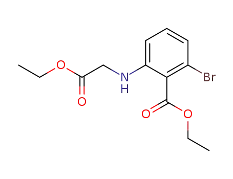 Molecular Structure of 153501-21-4 (Benzoic acid, 2-bromo-6-[(2-ethoxy-2-oxoethyl)amino]-, ethyl ester)