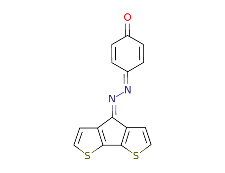 Molecular Structure of 677346-55-3 (4-(cyclopenta[2,1-<i>b</i>;3,4-<i>b</i>']dithiophen-4-ylidene-hydrazono)-cyclohexa-2,5-dienone)