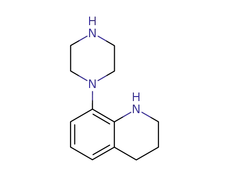 Molecular Structure of 105685-08-3 (Quinoline, 1,2,3,4-tetrahydro-8-(1-piperazinyl)-)