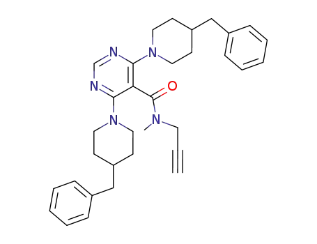 4,6-bis-(4-benzyl-piperidin-1-yl)-pyrimidine-5-carboxylic acid methyl-prop-2-ynyl-amide