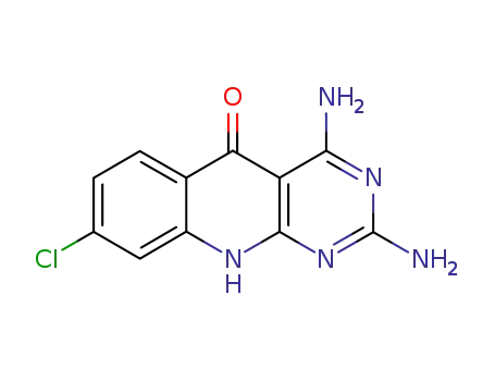 Molecular Structure of 830347-30-3 (Pyrimido[4,5-b]quinolin-5(1H)-one, 2,4-diamino-8-chloro-)