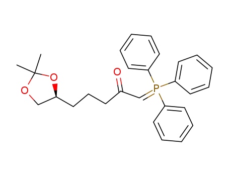 Molecular Structure of 625821-84-3 (5-((S)-2,2-Dimethyl-[1,3]dioxolan-4-yl)-1-(triphenyl-λ<sup>5</sup>-phosphanylidene)-pentan-2-one)