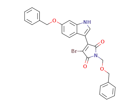 Molecular Structure of 220873-36-9 (3-(6-benzyloxy-1<i>H</i>-indol-3-yl)-1-benzyloxymethyl-4-bromo-pyrrole-2,5-dione)