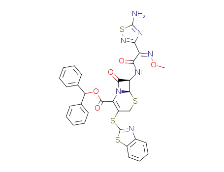 (6R,7R)-7-{2-(5-Amino-[1,2,4]thiadiazol-3-yl)-2-[(Z)-methoxyimino]-acetylamino}-3-(benzothiazol-2-ylsulfanyl)-8-oxo-5-thia-1-aza-bicyclo[4.2.0]oct-2-ene-2-carboxylic acid benzhydryl ester