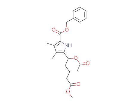 5-(1-Acetoxy-4-methoxycarbonyl-butyl)-3,4-dimethyl-1H-pyrrole-2-carboxylic acid benzyl ester